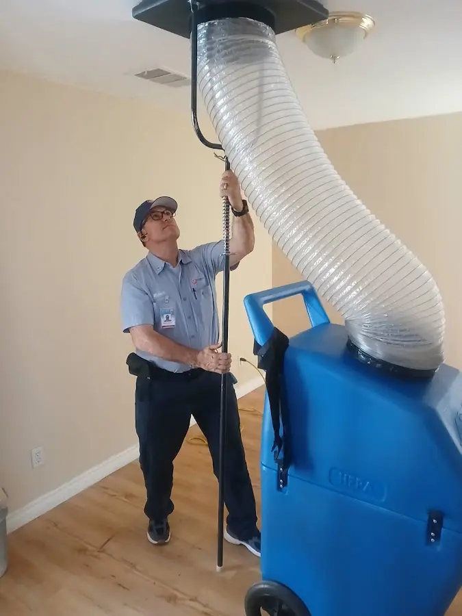 Mini Split Installation technician using HEPA equipment in Burien